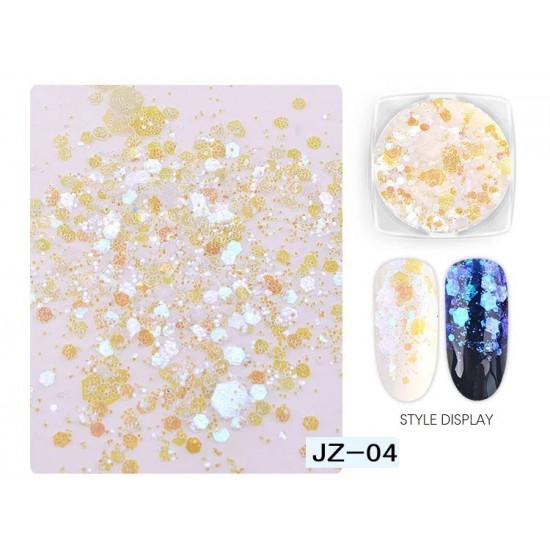 Decor voor nagels Zeshoekige pailletten, veelkleurig voor nageldesign nr. 23-2630-Ubeauty Decor-Nageldekor und Design