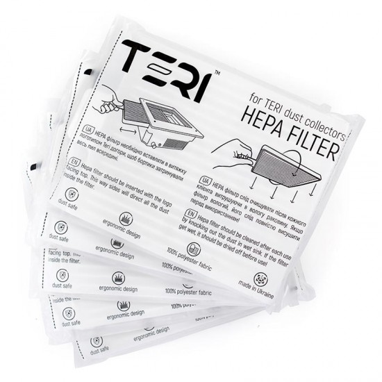 Um conjunto de 5 peças de filtro HEPA para coletores de pó de unhas embutidos Teri Turbo-952734440-Teri-Exaustores-aspiradores TERI para manicure #1