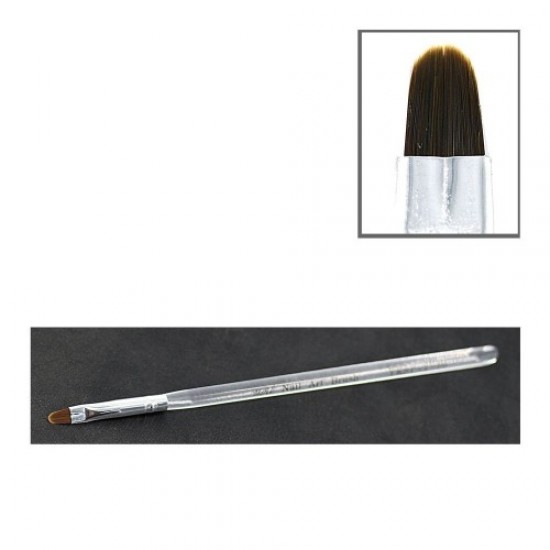 Gel brush transparent handle semicircular bristle No. 6-59161-China-Brushes, saws, bafs