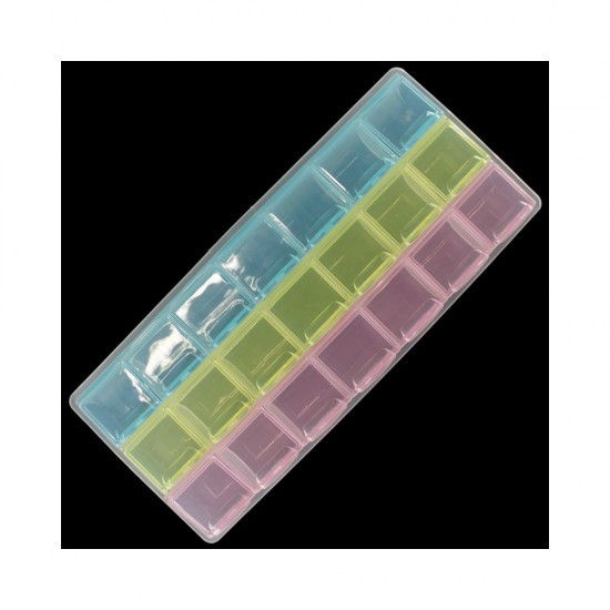 Multicolored container WITH no LABELS for 21 cells, NAT115, 18977, Containers,  Health and beauty. All for beauty salons,All for a manicure ,All for nails, buy with worldwide shipping