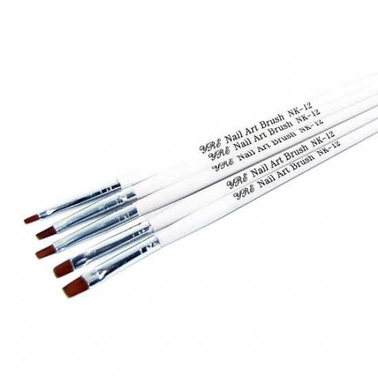 Set of brushes 5pcs for gel NK-12 (white handle)-59082-China-Brush