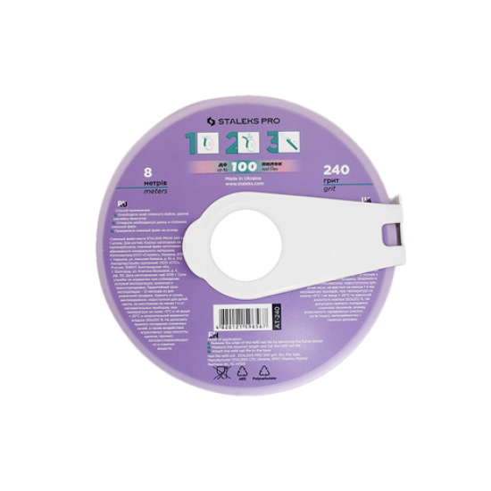 ATB-240 File-tape de remplacement avec clip Bobbi Nail grain 240 (8 m) dans un étui en plastique Donut Staleks-33576-Сталекс-Limes jetables remplaçables pour limes