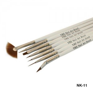  Set de 7 pinceaux pour peinture (manche blanc)