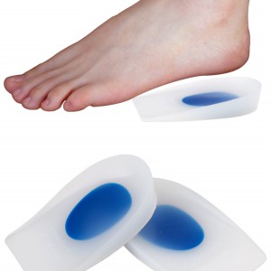 Calcanhar confortável, silicone, com inserto macio azul, tamanho 35-37 (S)