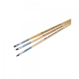  Set of brushes with WOODEN handles 3 pcs