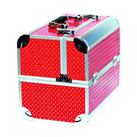 Aluminum briefcase 740 (red / oval stones), 61151, Suitcases master, nail bags, cosmetic bags,  Health and beauty. All for beauty salons,Cases and suitcases ,Suitcases master, nail bags, cosmetic bags, buy with worldwide shipping