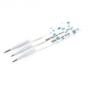  Set of 3 brushes for painting (white short handle) NKS-02