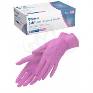 Gloves nitril pink Medicom M 100 pieces in packaging
