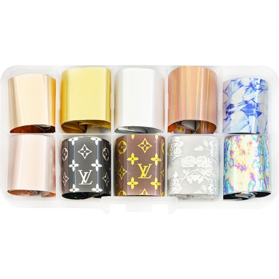 Set of foil for nail art 50 cm 10 pcs Louis Vuitton ,MAS078
