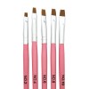 Set of Five straight gel brushes with pink handles, MIS120-(955), 19098, Brush,  Health and beauty. All for beauty salons,All for a manicure ,All for nails, buy with worldwide shipping