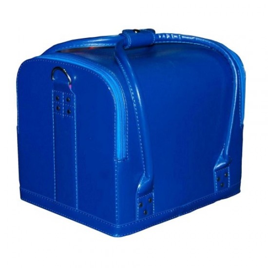 Mala Master em couro sintético 2700-1 azul brilhante fosco-61125-Trend-Malas de mestre, bolsas de manicure, bolsas de cosméticos