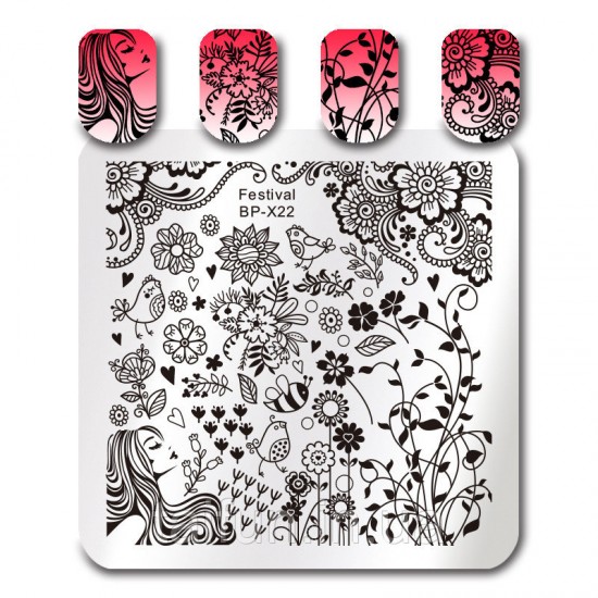 Plates for stamping Born Pretty Plate BP-X22, 63834, Stamping Born Pretty,  Health and beauty. All for beauty salons,All for a manicure ,Decor and nail design, buy with worldwide shipping