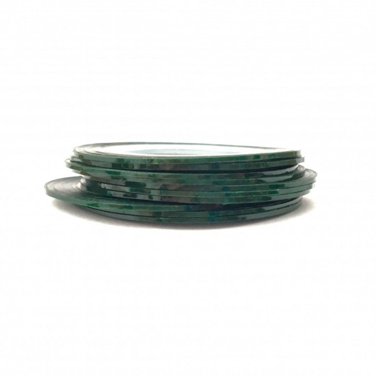 Fita adesiva para design de unhas Verde Escuro Glitter largura 1 mm.-18930-Китай-Decoração e design de unhas