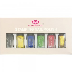  A set of GLOBALNAIL multi-colored varnishes for stamping, 6 colors, MIS200