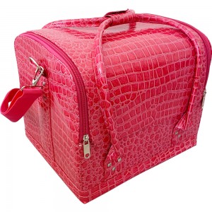  Valise manucure éco-cuir 25*30*24 cm CROCODILE ROSE ,MIS1500