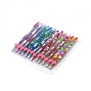  Eyebrow tweezers 12pcs/pack (flowers #1)