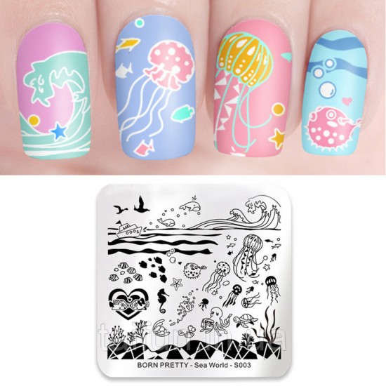 Plates for stamping Born Pretty Sea World S-003, 63827, Stamping Born Pretty,  Health and beauty. All for beauty salons,All for a manicure ,Decor and nail design, buy with worldwide shipping
