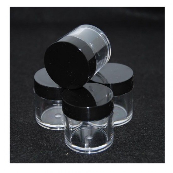 Transparent jar 10g black lid, 57483, Containers, shelves, stands,  Health and beauty. All for beauty salons,Furniture ,Stands and organizers, buy with worldwide shipping