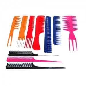 Juego de peines para cabello ТН-110-5 (10 piezas) de color