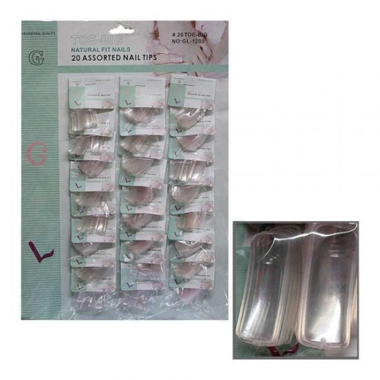 Dicas por folha 24pcs GL-1203 transparente-58593-China-Типсы, формы для ногтей