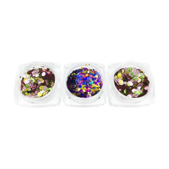 Ensemble de confettis brillants Décorations pour ongles 12 couleurs-18942-Ubeauty Decor-Décoration et conception dongles