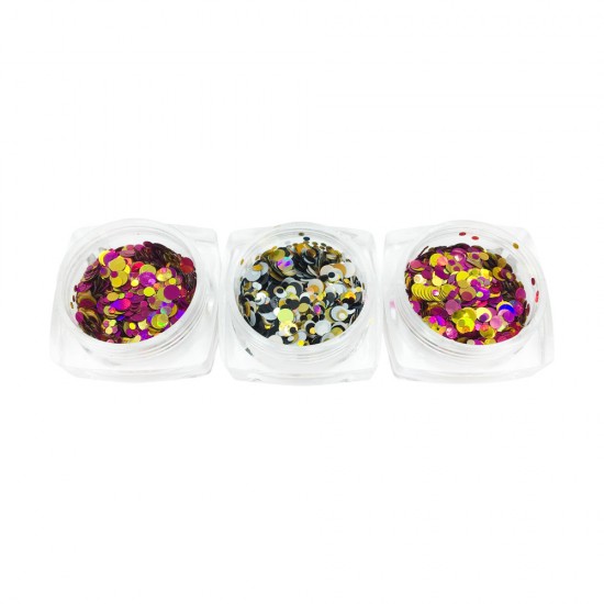 Ensemble de confettis brillants Décorations pour ongles 12 couleurs-18942-Ubeauty Decor-Décoration et conception dongles