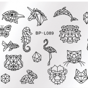 Plate for stamping Animals, birds, animals, fish, BP-L089