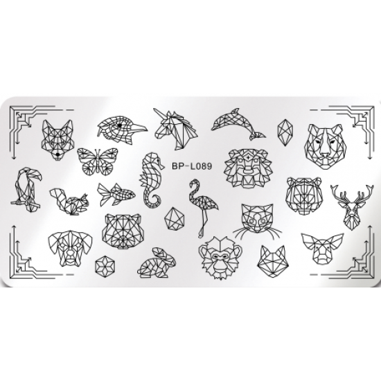 Stempling Plate Beasts, Birds, Animals, Fish, BP-L089, BP-L089, Stemping,  All for a manicure,Decor and nail design ,  buy with worldwide shipping