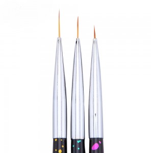  A set of thin brushes for painting with metal handles 3 pcs.