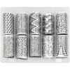 A set of wide foil for nail art 50 cm 10 PCs BLACK PATTERNS, MAS087, 17636, Foil,  Health and beauty. All for beauty salons,All for a manicure ,All for nails, buy with worldwide shipping