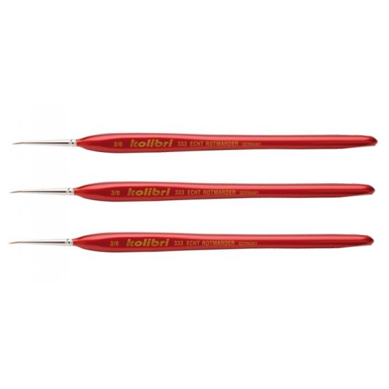 Set of brushes Kolibri 333 No. 3/0 marten, 3 pcs-tagore_170004-TAGORE-Airbrushes