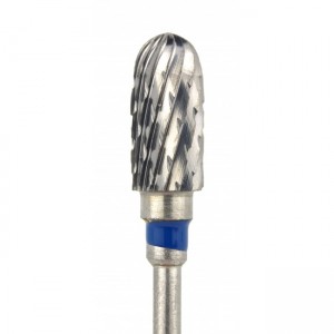 Cortador de metal duro Cilindro arredondado, entalhe Cruciforme médio, azul, para manicure e pedicure, tratamento de pés