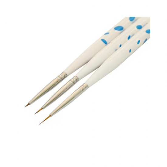 A set of brushes for painting (3 PCs blue and white peas ) NRS-02,KOD120-Н02635/3, 19106, Brush,  Health and beauty. All for beauty salons,All for a manicure ,All for nails, buy with worldwide shipping