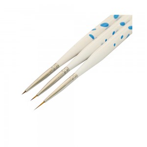  Un ensemble de pinceaux pour la peinture (3 pcs pois blanc-bleu) NRS-02