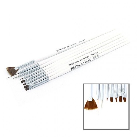 Set of brushes 9pcs for painting white pen-59044-China-Brush