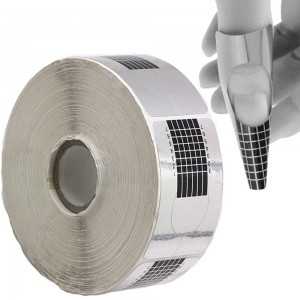 Серебрянная узкая форма для наращивания ногтей шириной 35 мм 500 штук ,LAKMIS100