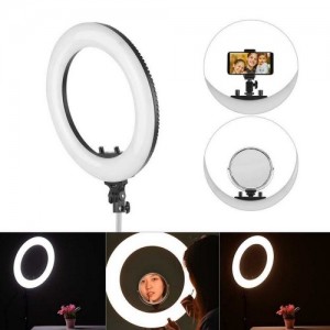 Professional Studio LED lamp 36 cm Ring lamp for make-up artist R-40B (tripod included) phone holder Remote control. Selfie Ring Light LS-360