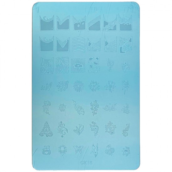 Large metal stamping stencil 9.5*14.5 cm SK-18, MAS035, 17836, Stencils for stamping,  Health and beauty. All for beauty salons,All for a manicure ,All for nails, buy with worldwide shipping