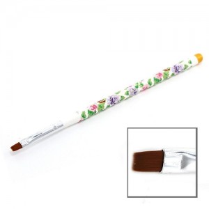  Gel brush white handle with flowers straight bristle №8