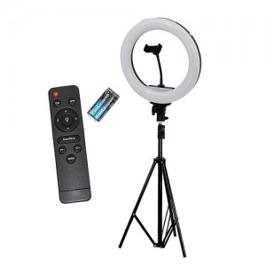 Lampe RK-19 ring 36W (d 32\23cm) avec télécommande (trépied inclus) pour les maquilleurs, les blogueurs, les photographes, les techniciennes des ongles, les coiffeurs, ainsi que pour prendre des selfies