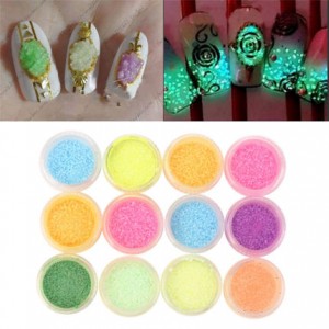 Juego de decoración 12 piezas Polvo de uñas fluorescente (pigmento) #102