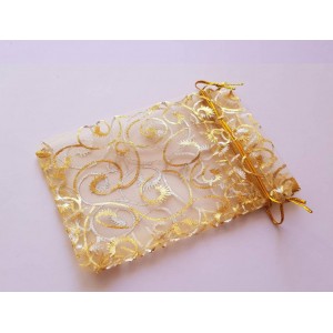  Sachets organza 9x12cm doré