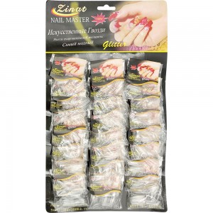  Price for 12 sachets. Sheet with transparent SQUARE fake nails Zinat SHORT