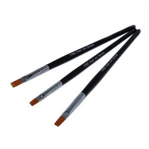 Set de 3 pinceles para pintura china (mango negro/pelo ancho)