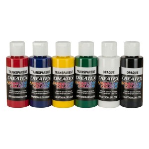 Createx AB Primary Set (um conjunto de cores translúcidas básicas), 6 por 60 ml