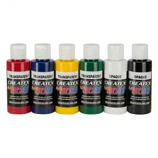 Createx AB Primary Set (a set of basic translucent colors), 6 by 60 ml-tagore_5801-TAGORE-Createx paints