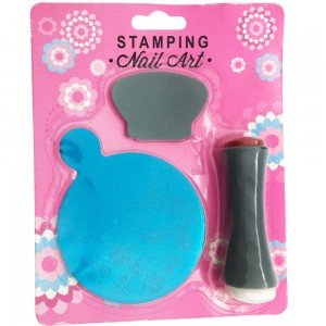 Stamping kit in blister with 9 cm round stencil, MIS070