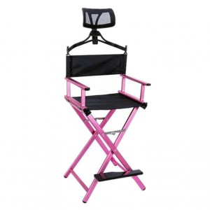 Профессиональный стул с подголовником для макияжа, алюминиевый, с длинной подножкой, для коррекции бровей, складной стул для визажиста, лёгкость в эксплуатации 
