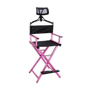  Professional Makeup Stool with Headrest Aluminum Long Footrest Eyebrow Shaping Folding Makeup Stool Easy to Operate