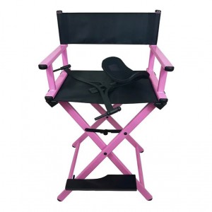 Профессиональный стул с подголовником для макияжа, алюминиевый, с длинной подножкой, для коррекции бровей, складной стул для визажиста, лёгкость в эксплуатации 